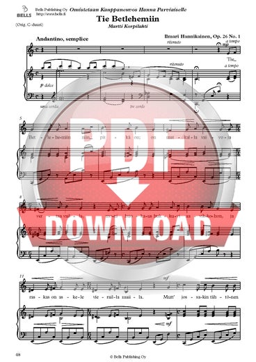 Hannikainen, Ilmari: Tie Betlehemiin, Op. 26 No. 1