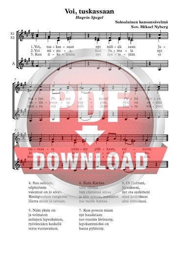 Trad. (arr. Mikael Nyberg): Voi, tuskassaan